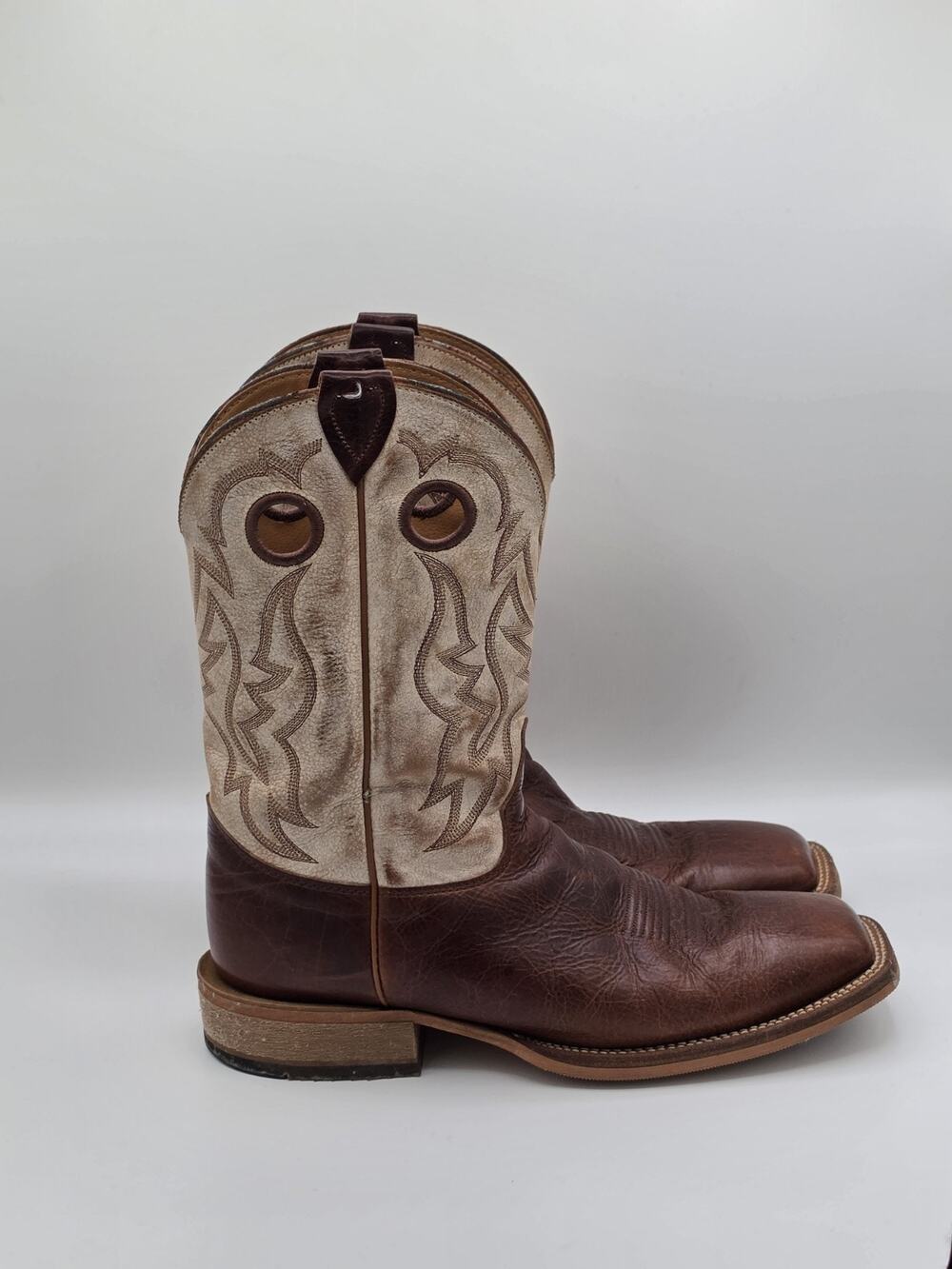 Justin Bent Rail BR776 Cowboy Boots Men 10.5 EE Brown Leather Square Toe USA